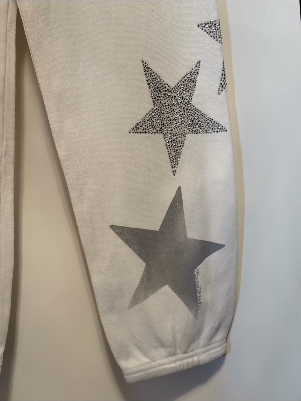 White Star Print jogging pants with Silver Rhinestone Stars! So cute! - Picture 9 of 12